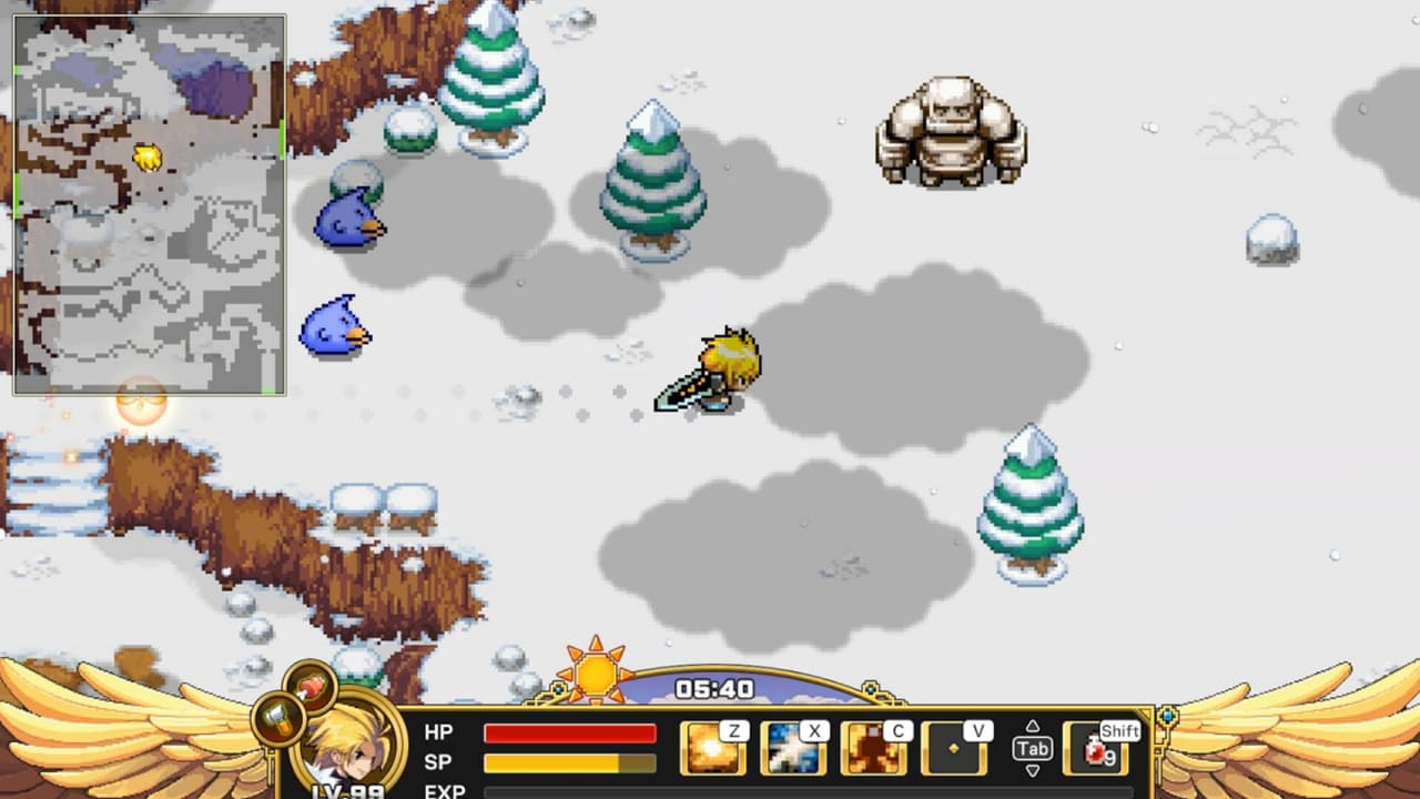 Regret fighting enemies during a fiery ZENONIA 1 battle